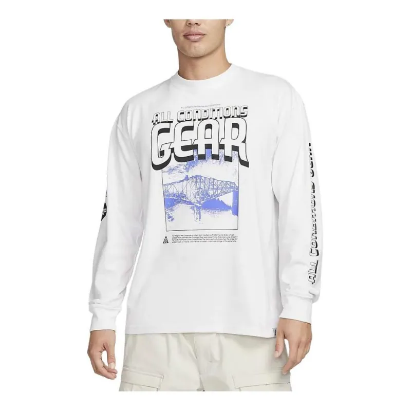 Nike ACG Graphic Long Sleeve T-Shirt Asia Sizing 'White' FQ3730-121 sold by KicksCrew
