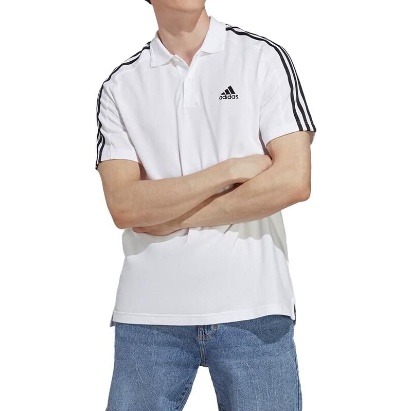 Adidas Essentials Piqu Embroidered Small Logo 3-Stripes Polo Shirts 'White' IC9312 sold by KicksCrew product image thumbnail 2