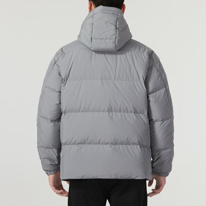 adidas 3-Stripe Puff Down Coat 'Gray Black' IT8733 sold by KicksCrew product image thumbnail 4