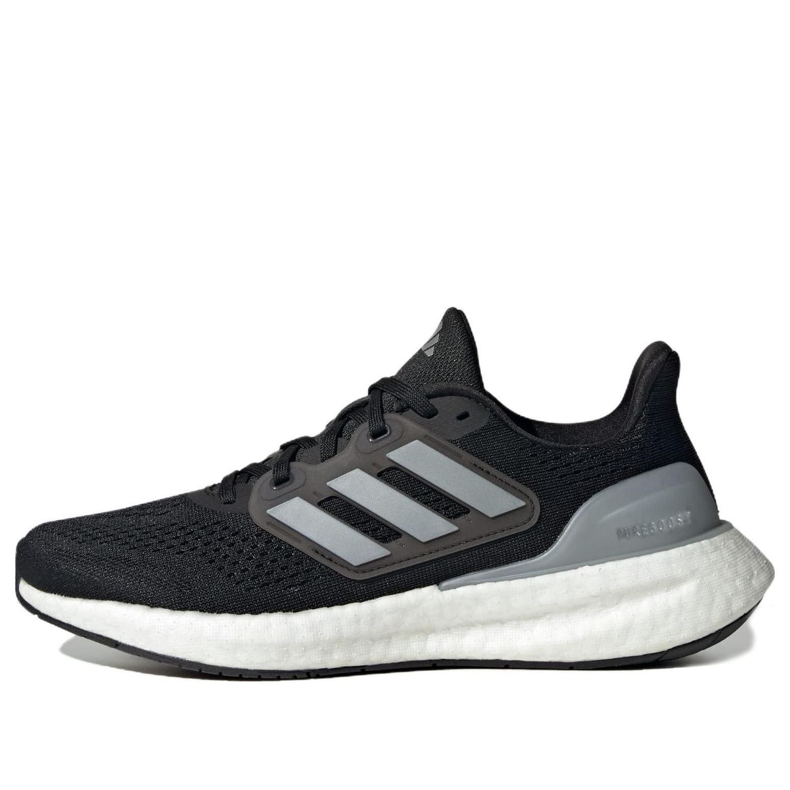 (WMNS) Adidas PureBoost 23 Wide 'Black Silver Metallic' IF8063 sold by KicksCrew