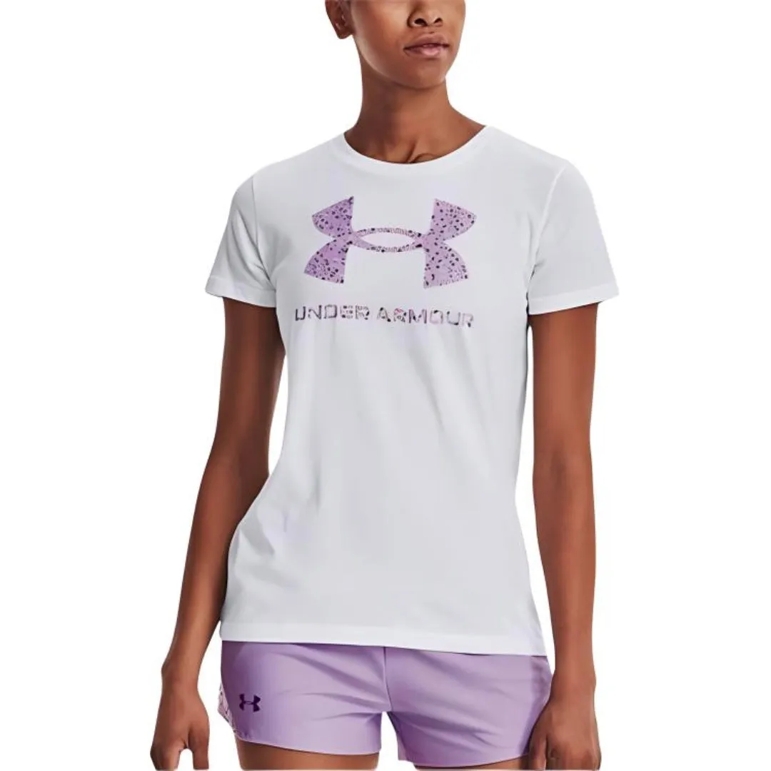 (WMNS) Under Armour Sportstyle Graphic T-Shirt 'White Purple' 1356305-108 sold by KicksCrew product image thumbnail 3