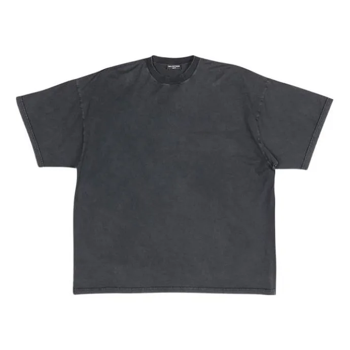 Balenciaga Strike 1917 Oversized T-shirt 'Washed Black' 694576TMVJ61055 sold by KicksCrew