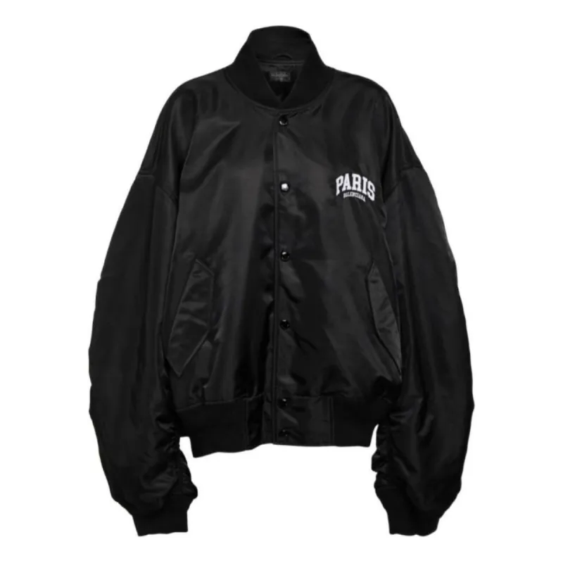 (WMNS) Balenciaga Paris Varsity Jacket 'Black' 768924TNO271000 sold by KicksCrew