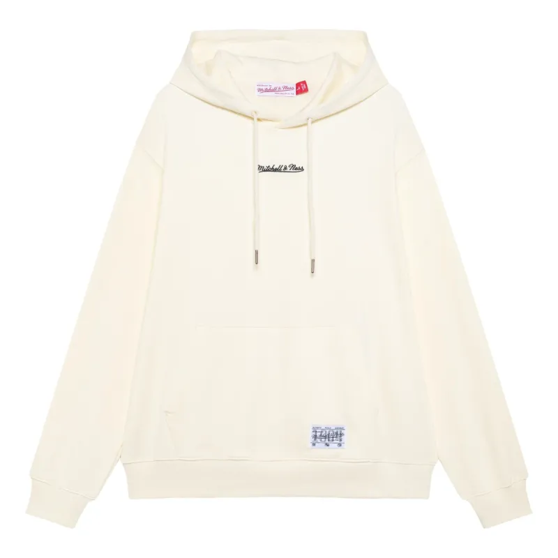 Mitchell & Ness Logo Fleece Hoodie 'White' MNRJAWTOHC006-OFW sold by KicksCrew