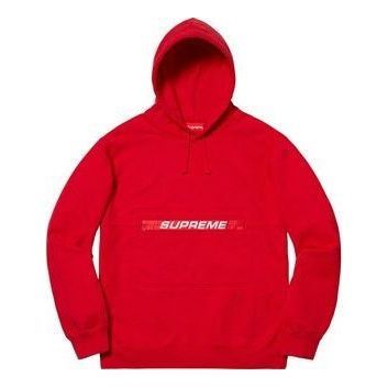 Supreme Zip Pouch Hooded Sweatshirt 'Red White' SUP-SS19-483 sold by KicksCrew