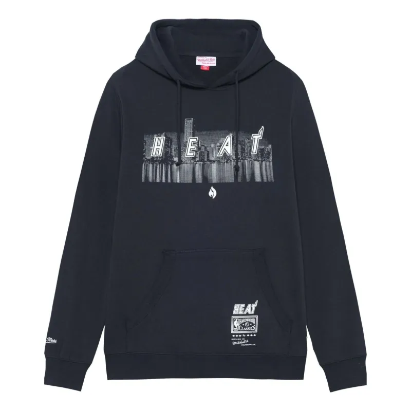 Mitchell & Ness x Nicky Jam Cityscape Hoodie 'Miami Heat' FPHD5283-MHEYYPPPBLCK sold by KicksCrew