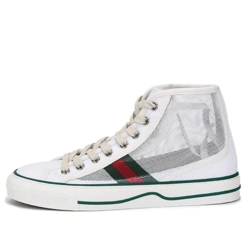 (WMNS) GUCCI Tennis 1977 High Top Sneakers 'Mesh White' 663579-2WB10-9070 sold by KicksCrew