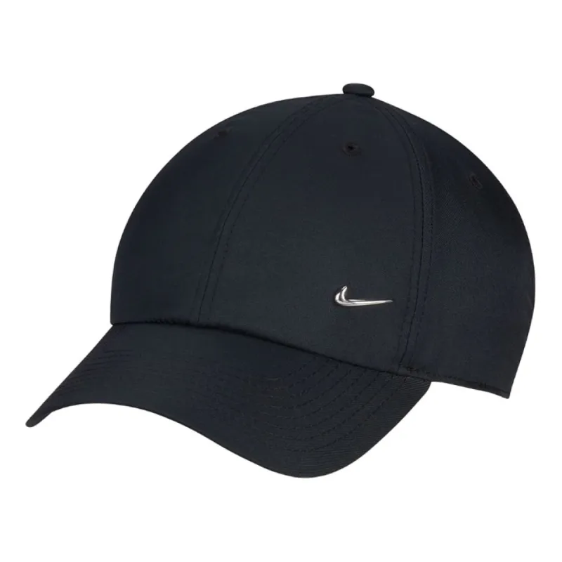 Nike Dri-FIT Club Metall-Swoosh Logo Cap 'Black' FB5372-010 sold by KicksCrew
