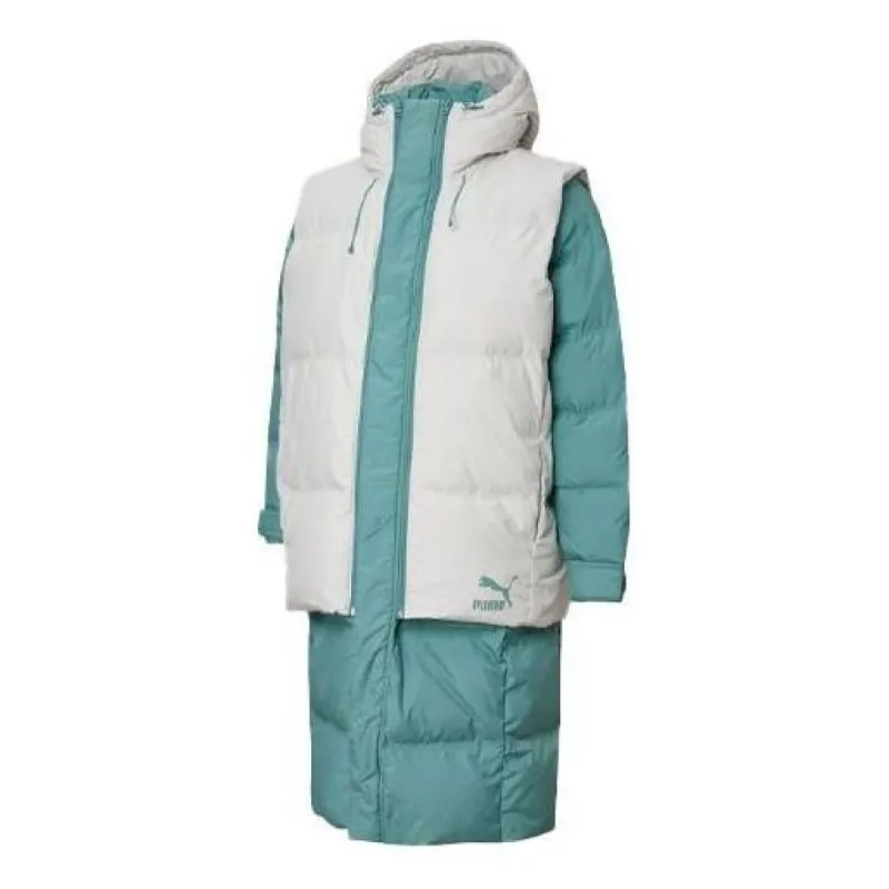Puma Layer Down Jacket 'Teal White' 598317-94 sold by KicksCrew