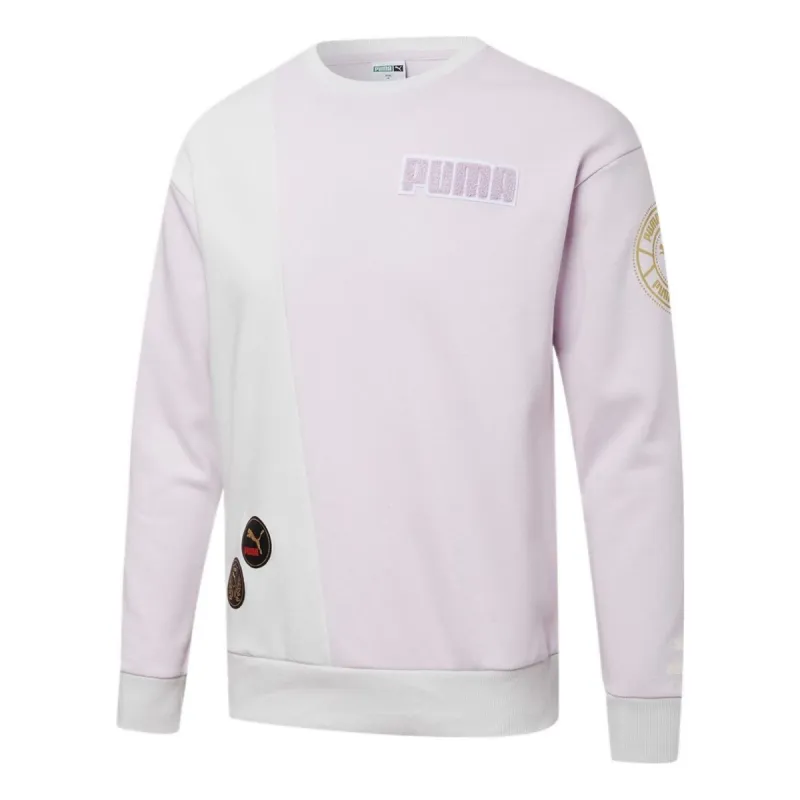 Puma Mix Badge Long Crew Sweater 'Purple' 537008-17 sold by KicksCrew