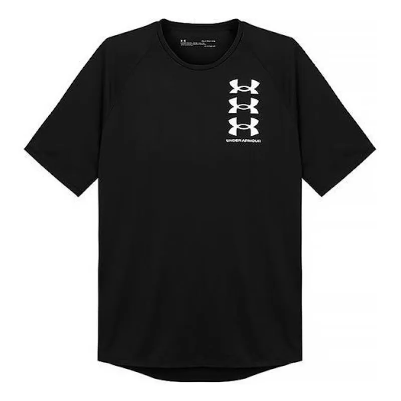 Under Armour Tech 2.0 Triple Logo T-shirt 'Black' 1361504-001 sold by KicksCrew