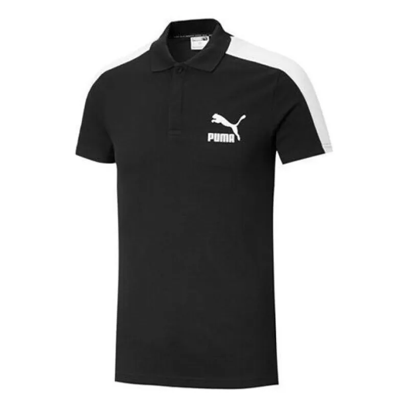 Puma Iconic T7 Polo Shirt 'Black White' 598250-01 sold by KicksCrew