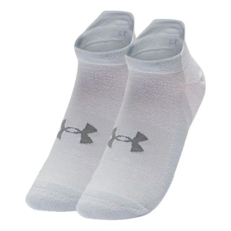 Under Armour ArmourDry Run No Show Socks 'White Grey' 1361164-100 sold by KicksCrew