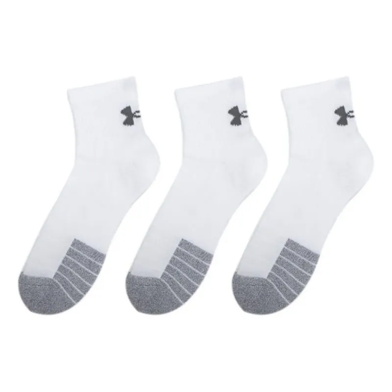 Under Armour HeatGear Quarter Socks 3-Pack 'White Grey' 1353262-100 sold by KicksCrew
