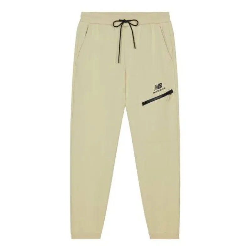 New Balance Logo Print Sweatpants 'Beige Black' AMP13356-BEI sold by KicksCrew