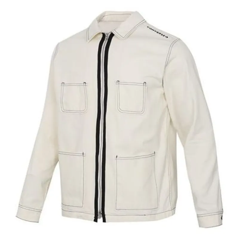 Converse Pocket Woven Long Sleeves Jacket 'White' 10020896-A04 sold by KicksCrew