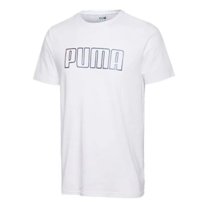 Puma Basic Logo Tee 'White Black' 597900-52 sold by KicksCrew