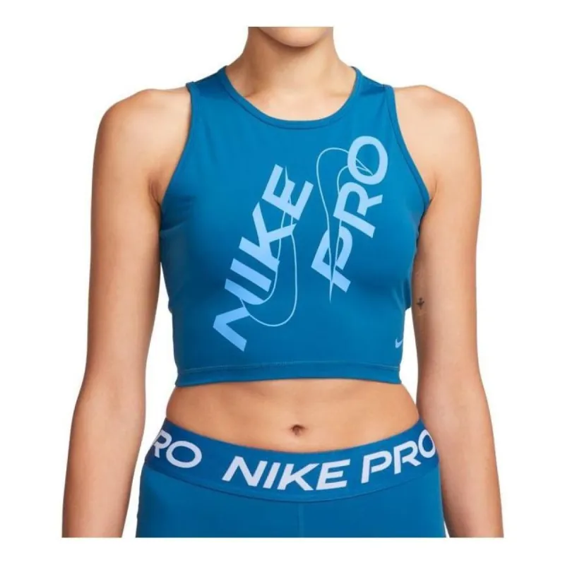 (WMNS) Nike Pro Dri-FIT Crop Tank Top 'Blue' FB5261-457 sold by KicksCrew