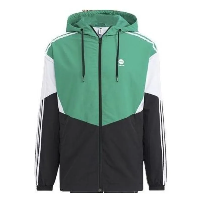 Adidas Neo Essentials Woven Jackets 'Green Black' HM2004 sold by KicksCrew