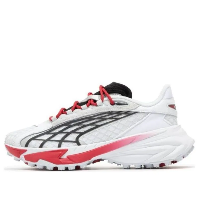 (WMNS) PUMA Spirex Motogame Sneakers 'White Red Silver Mist' 397272-01 sold by KicksCrew