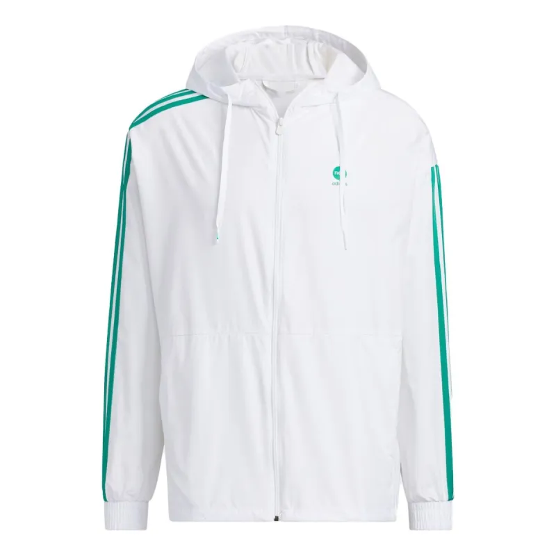 Adidas Neo Essentials Windbreaker Jackets 'White Green' IA4963 sold by KicksCrew