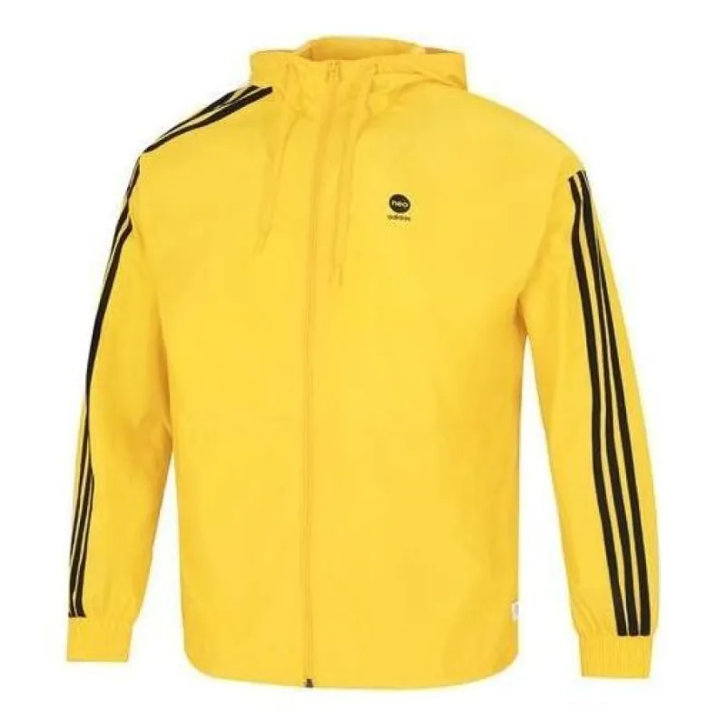 Adidas Neo Essentials Windbreaker Jackets 'Yellow' HN6627 sold by KicksCrew
