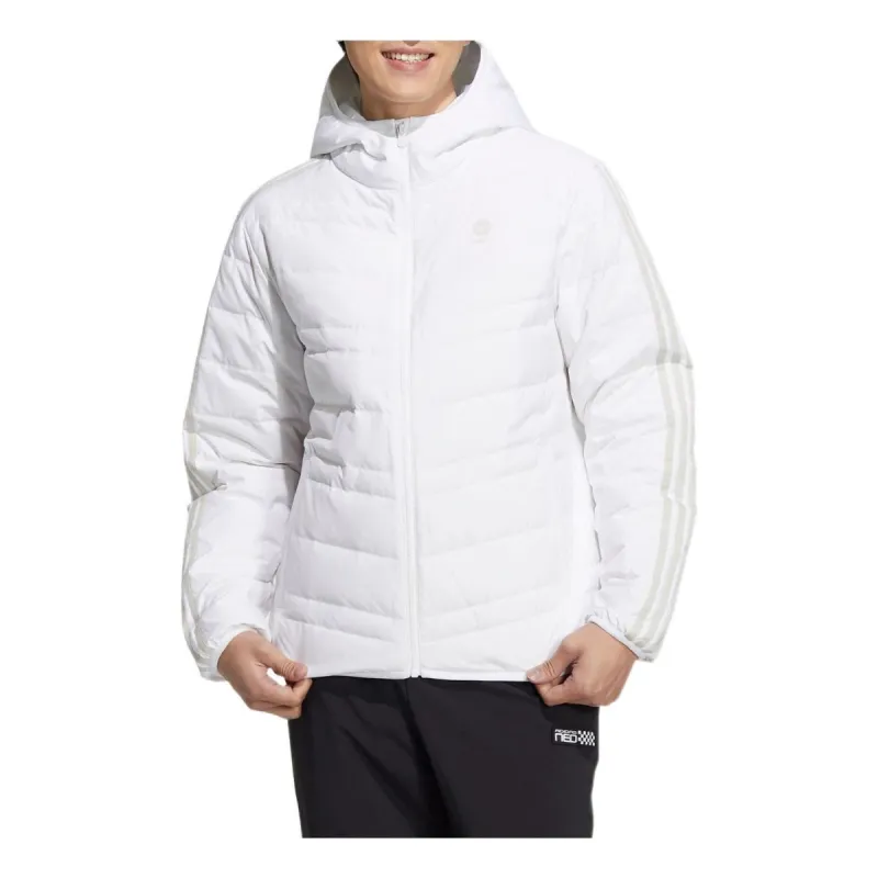 Adidas NEO Winter Fleece Hooded Down Jackets 'White' HN4792 sold by KicksCrew