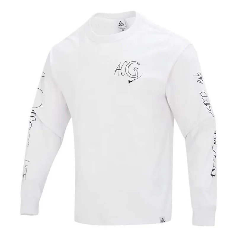 Nike ACG Logo Long T-Shirt 'White' FJ2136-121 sold by KicksCrew