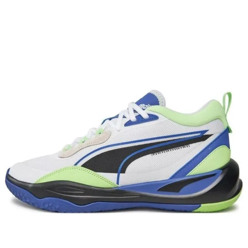 PUMA Playmaker Sneakers 'White Blue Green' 385841-11 sold by KicksCrew