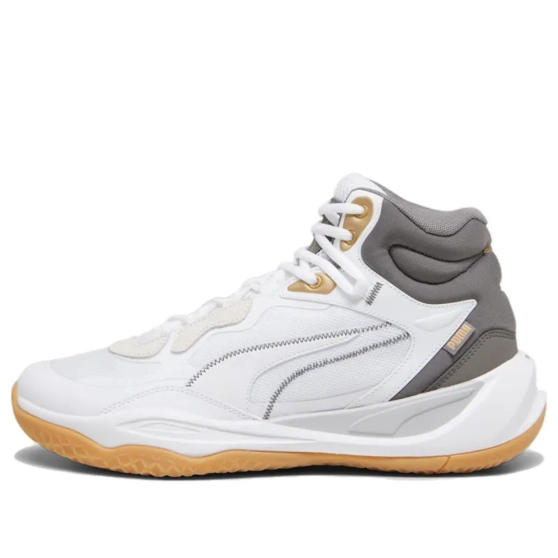 Puma Playmaker Pro Mid Trophies 'White Grey Gold' 379019-01 sold by KicksCrew