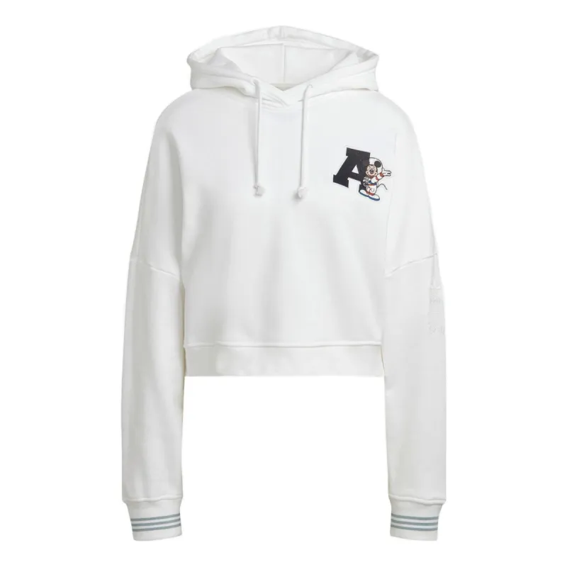 (WMNS) adidas Short Disney Hoodie 'White' HL9055 sold by KicksCrew