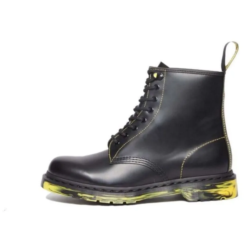 Dr.Martens 1460 Marbled Sole Smooth Leather Lace Up Boots 'Black' 31158001 sold by KicksCrew