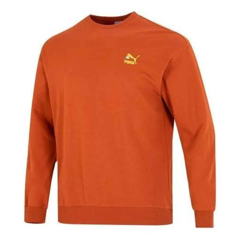 Puma Logo Crew Neck Sweatshirt 'Orange' 538780-64 sold by KicksCrew