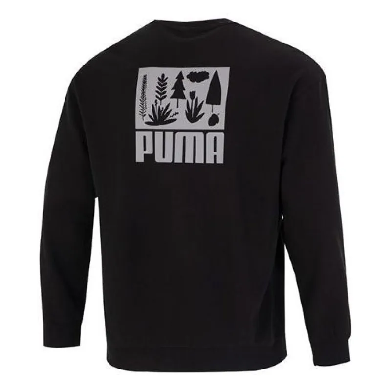 Puma Logo Crew Neck Sweatshirt 'Black' 538780-01 sold by KicksCrew