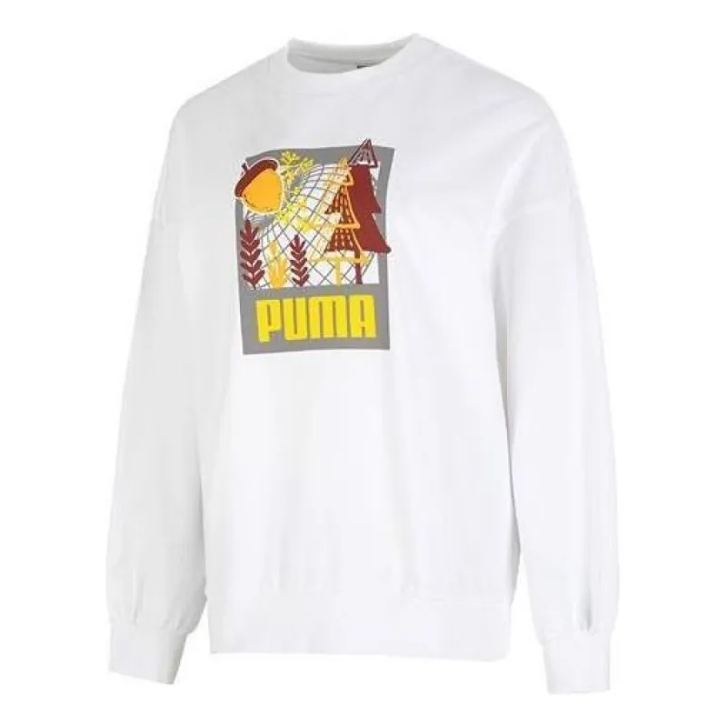 (WMNS) Puma FF Bubble Sleeve Crew Neck Sweatshirt 'White' 538779-02 sold by KicksCrew