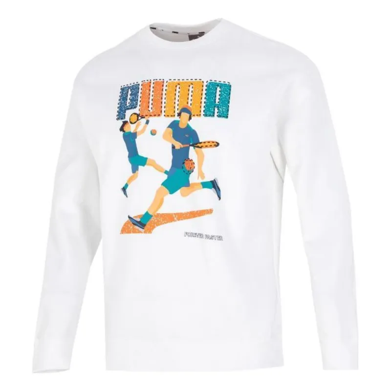 Puma Tennis Club Graphic Long Sleeve Tee 'White' 538658-02 sold by KicksCrew
