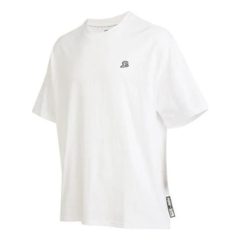 Puma Logo T-Shirt 'White' 538324-02 sold by KicksCrew
