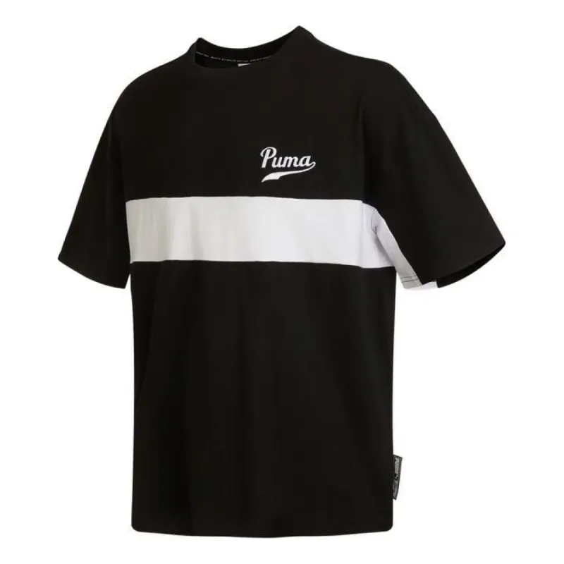 Puma Coloblock Logo Tee 'Black' 537871-01 sold by KicksCrew