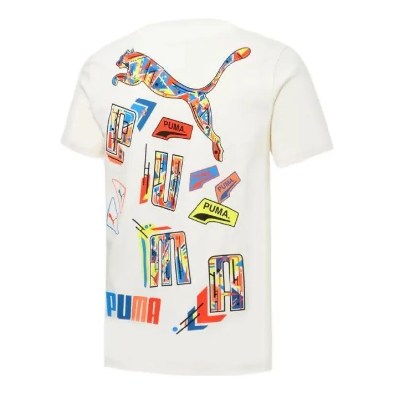 Puma Multi Logo Tee 'White' 537796-65 sold by KicksCrew