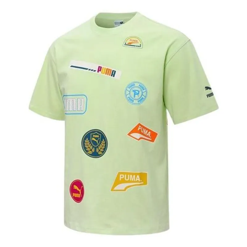Puma Mix Badge Logo Tee 'Green' 537795-36 sold by KicksCrew
