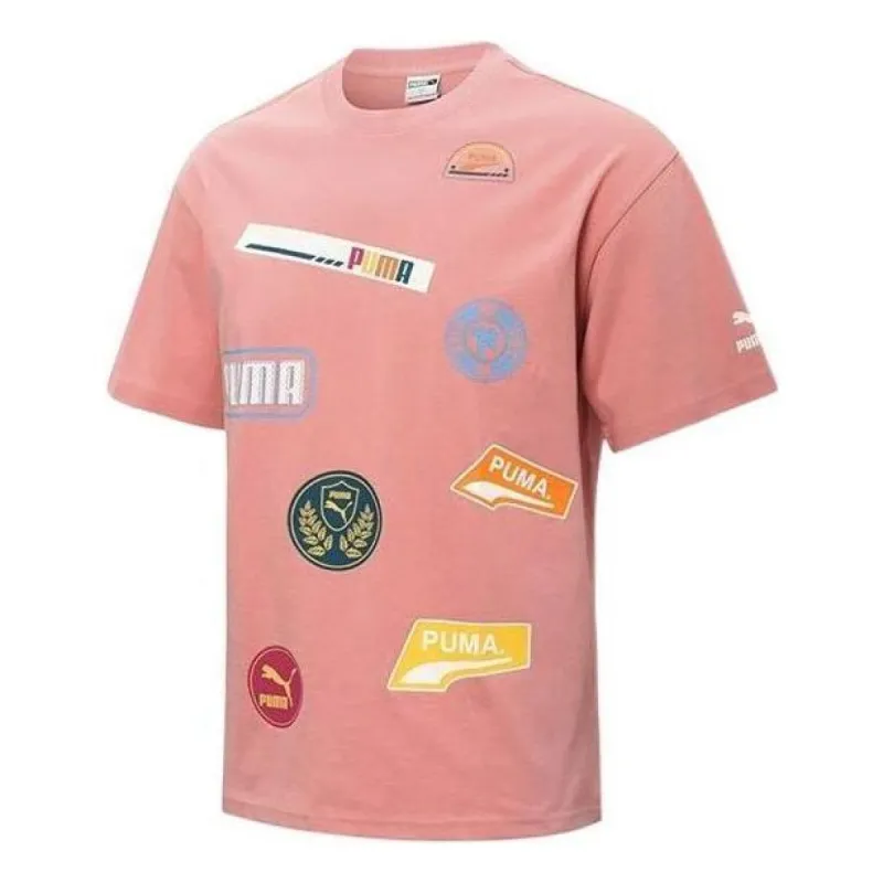 Puma Mix Badge Logo Tee 'Pink' 537795-24 sold by KicksCrew