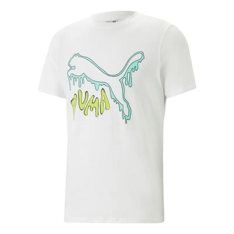 Puma Graphic Melted Cat T-Shirt 'White' 622554-02 sold by KicksCrew