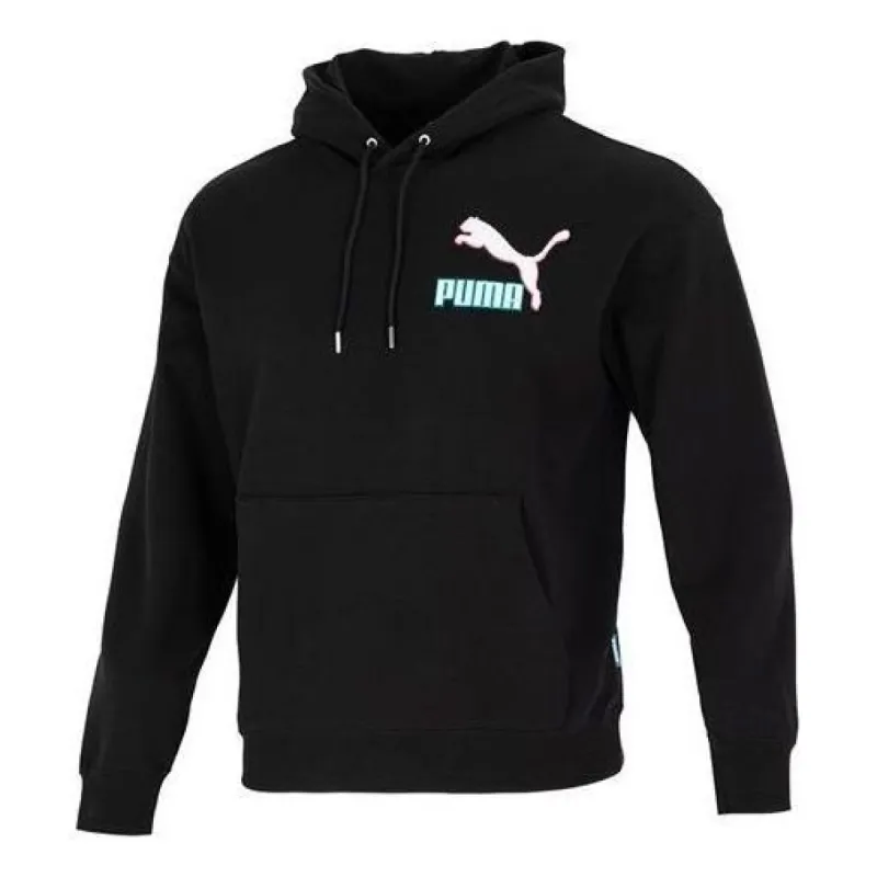 Puma Colorblock Fandom Logo Hoodie 'Black' 537749-01 sold by KicksCrew
