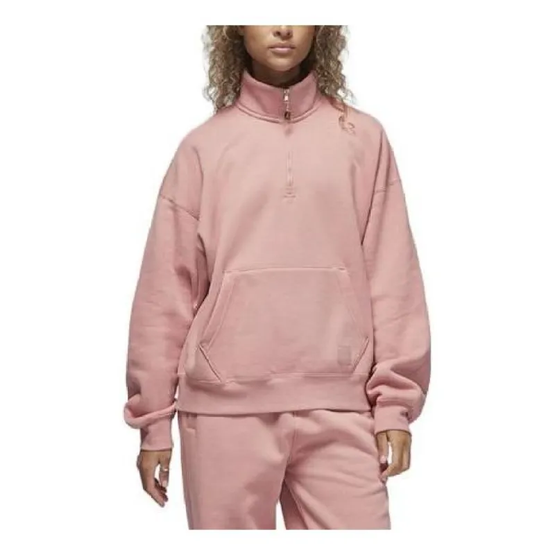 (WMNS) Air Jordan Brand Fleece Quarter Zip 'Pink' FD7221-618 sold by KicksCrew
