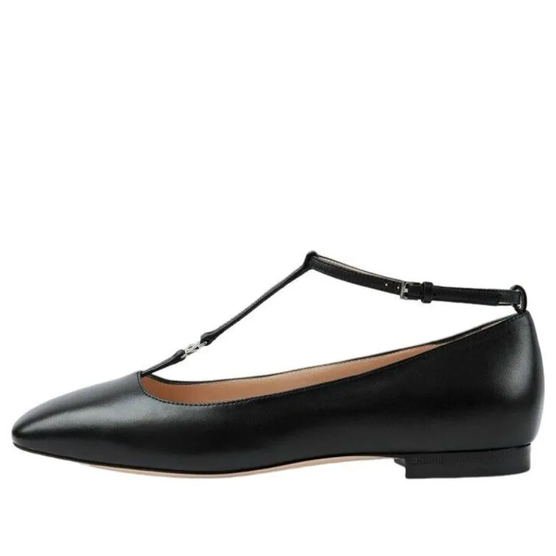 (WMNS) GUCCI Monogram Leather Ballet Flats 'Black' 723449-BKO00-1000 sold by KicksCrew