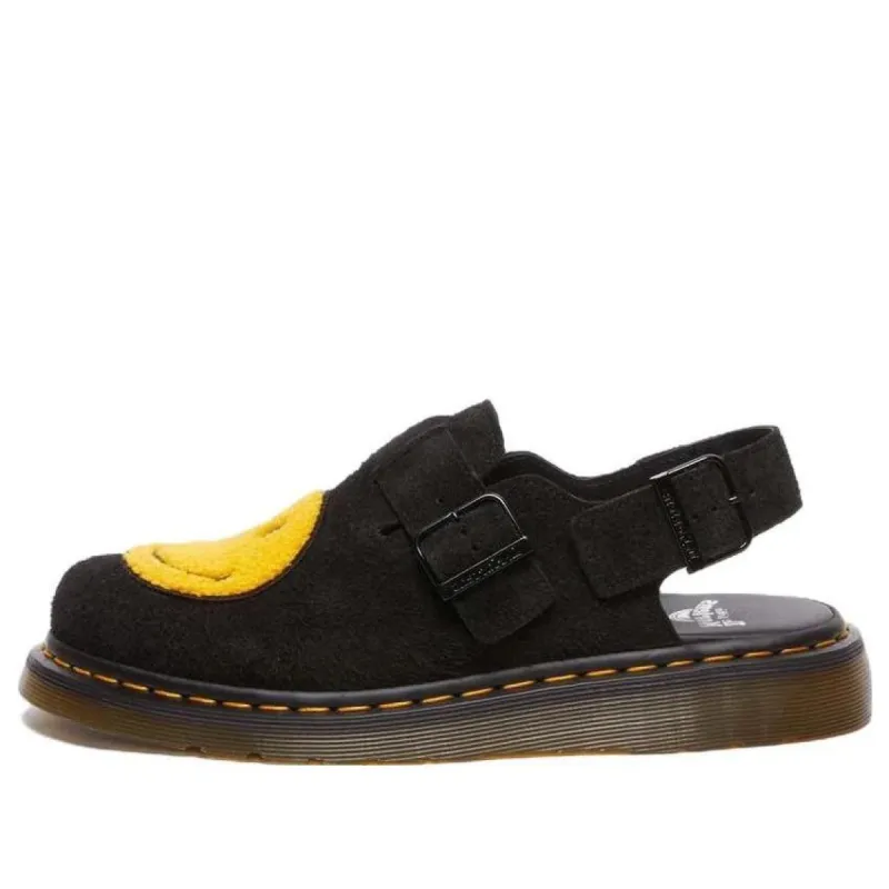 Dr. Martens x Smiley Jorge Suede Mules 'Black Yellow' 31391005 sold by KicksCrew