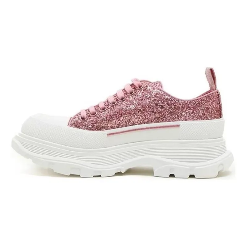 (WMNS) Alexander McQueen Tread Slick Glitter Low Sneaker 'Pink' 666805W4JF45489 sold by KicksCrew