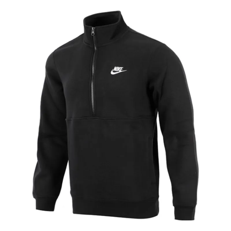 Nike Sportswear Club Half Zip Top 'Black' DD4733-011 sold by KicksCrew