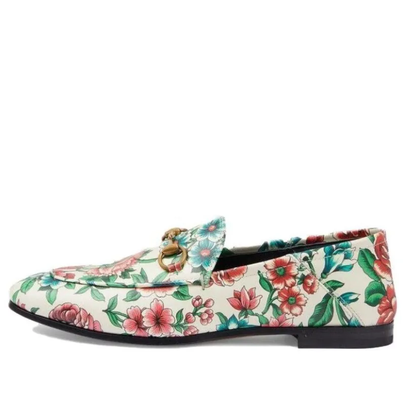 (WMNS) Gucci Horsebit Printed Leather Loafers 'White Pink' 746392-AAB0D-8464 sold by KicksCrew