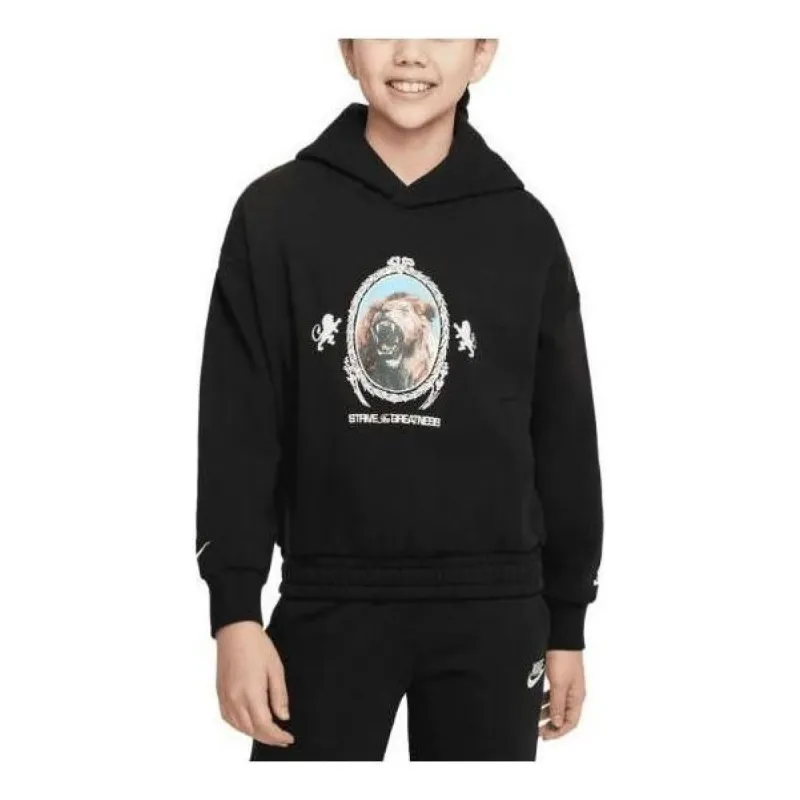 (GS) Nike LeBron Basketball Pullover Hoodie 'Black' FJ6065-010 sold by KicksCrew